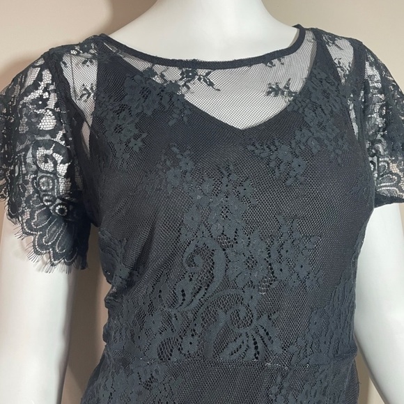M&S Black Lace Dress - Picture 2 of 5